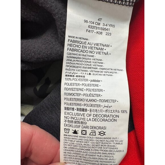 Nike Boys 2 Piece Size 4T Therma Fit Black Heather Sweatsuit NWT Gray Red Hoodie - Picture 6 of 12